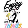 Looney Tunes Enjoy The Little Things Women's White Graphic Tee - 2 of 2