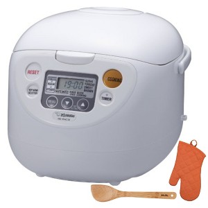 Zojirushi Micom Rice Cooker and Warmer (10-Cup/White) with Stir Spatula & Mitt - 1 of 4