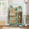 Shoe Storage Cabinet with 3 Flip Drawers, Rattan Hidden Freestanding Organizer with Adjustable Shelves - 4 of 4