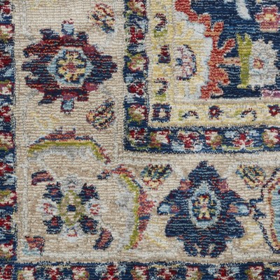 Global Vintage Multicolor Synthetic 8' x 10' Easy-Care Area Rug