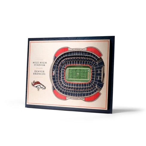 Nfl Denver Broncos 5 Layer Stadiumviews 3d Wall Art Target