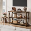 47 Inch Farmhouse End Table,3 Tier Industrial Narrow Sofa Table with Ample Storage Shelves, Perfect for Hallway, Living Room,Entryway - 4 of 4