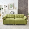 TiramisuBest French retro cloud fabric double-seat creamy style straight-line sofa for the living room., Modular Sectional Sofa with Storage - 2 of 4