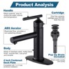 WOWOW Single Handle Single Hole Bathroom Faucet with Drain Kit Included - 3 of 4