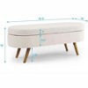 OUTSUPPLY Ottoman Oval Storage Bench with Rubber Wood Legs, Seat with Hidden Storage - 2 of 4