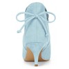 Allegra K Women's Pointed Toe Back Bow Side Zipper Kitten Heel Ankle Booties - 3 of 4