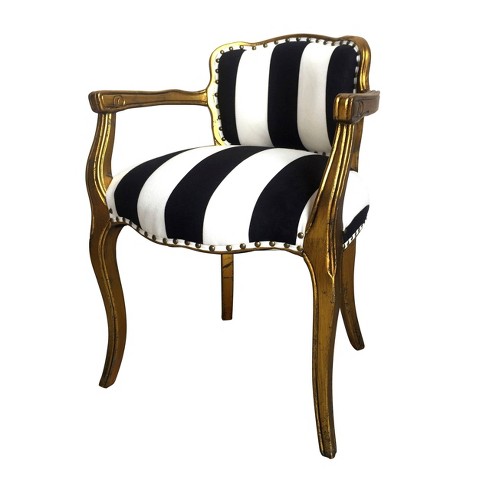 Striped Arm Chair Gold Black White A B Home Target