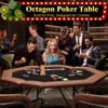 Octagon Poker Table with 8 Cup Holders, Casino Leisure Table for 8 Players, Blackjack Gaming Table with Water-Resistant Cushioned Rail - 2 of 4
