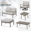 HAPPATIO 7 Pieces Aluminum Outdoor Conversation Set Includes 1 Loveseat, Side Table, Coffee Table, 2 Swivel Chairs and Ottomans - 3 of 4