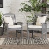 Solid Wood Slat Back Side Outdoor Chair Cushions Set Of 2 With Cushions-Cuddlewood - 2 of 4