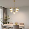 PAKOKULA Modern 5-Light Gold Sputnik Branch Chandelier with Clear Open Globe Glass Shades for Dining Room Living Room - 2 of 4