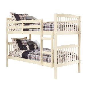 Twin Over Twin Skyler Kids Wood Bunk Bed White - Inspire Q