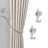 Unique Bargains Curtain Holdbacks Peony Hooks Iron 5.43"x2.36" 1Pair - 2 of 4