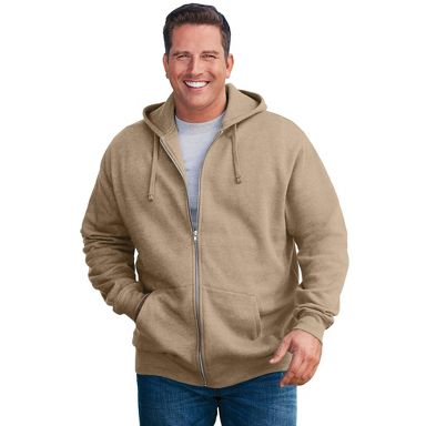 KingSize Fleece Zip-Front Hoodie - XL, Heather Khaki Stone : Target