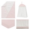 Sweet Jojo Designs Girl Baby Crib Bedding Set - Pink and Off White Boho Color Block Pink and White 4pc - 2 of 4