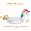 Joyfy Pool Float for Kids, Rainbow Unicorn Inflatable Ride On Pool Floaties Raft with Glitters, Fun Beach Lake Summer Pool Party Toys - 2 of 4