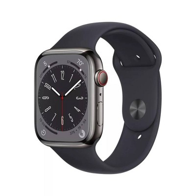 Refurbished Apple Watch Series 8 Gps + Cellular 45mm Graphite Ss Case With  Midnight Sport Band - M/l (2022