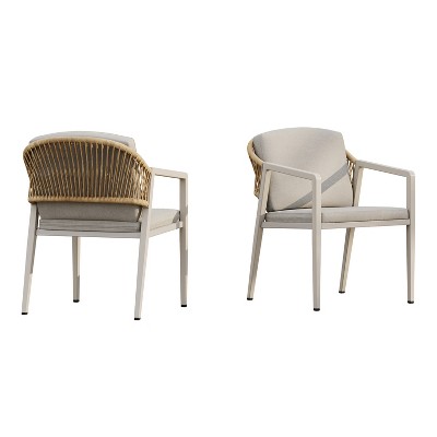 Christopher Knight Home Oaklen All Weather Outdoor Dining Chairs with Cushions (Set of 2)