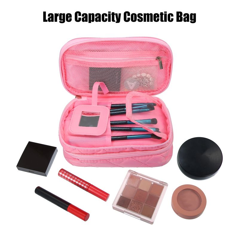 Unique Bargains Cosmetic Bag Travel Makeup Bag Cosmetic Brush Organizer Skin Care Storage Bag for Women 7.87"x4.72"x3.15" 1 Pc, 5 of 7