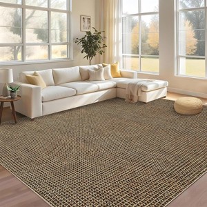 Area Rugs Ft Washable Boho Non-Slip Dining Room Soft Ultra Thin Waffle Print Bedroom Indoor Floor Carpet for Living Room - 1 of 4