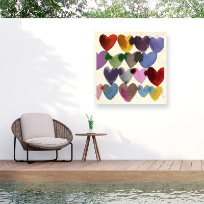 Trademark Fine Art - Jenny Frean Inky Hearts Matted Framed Art