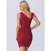 Allegra K Women's Mesh Sleeveless Asymmetrical Neck Ruched Mini Party Dress - 3 of 4