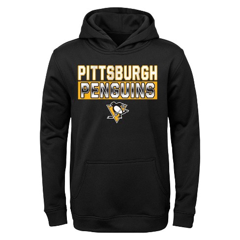 Knights Apparel Black Pittsburgh Penguins Long Sleeve 1/4 Zip Shirt Mens  Size M