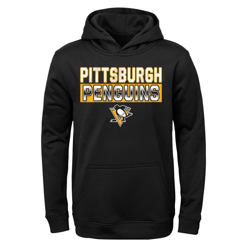 NHL Pittsburgh Penguins Boys&#39; Poly Fleece Hooded Sweatshirt, 1 of 2