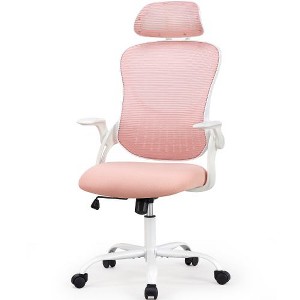CAVINAS Ergonomic Office Chair with Adjustable Headrest and Flip-Up Arms, Mesh Home Office Desk Chairs, Swivel Chair with High Back, Computer Chair - 1 of 4