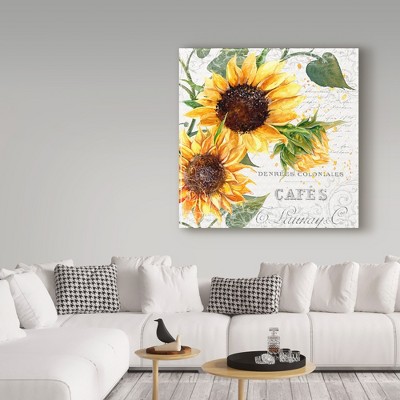 Summertime Sunflowers II Watercolor Canvas Art, 27x33
