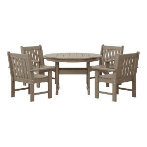 WestinTrends Malibu 5-Piece HDPE Outdoor Patio Chair and Round Table Dining Set - 1 of 4