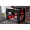 Full Size Wood Bunk Bed with Height-adjustable Desk and RGB Light - 3 of 4