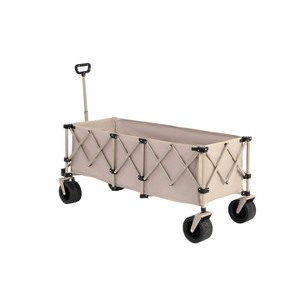 Foldable Extended Wagon with Extra Large Capacity, Heavy Duty Utility Cart with All Terrain Wheels for Camping, Garden, Beach, Shopping-The Pop Home - 1 of 4