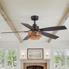 Airsurfer 52-Inch Matte Black 5-Blade Ceiling Fan with Integrated LED Light and Remote - 2 of 4