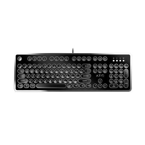 Azio Mk Retro Usb Wired Mechanical Typewriter Keyboard For Pc, Black ...