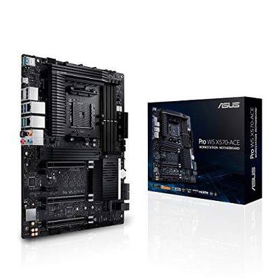 ASUS AMD AM4 Pro WS X570-Ace ATX Workstation Motherboard with 3 PCIe 4.0 X16, Dual Realtek and Intel Gigabit LAN, DDR4 ECC Memory Support, Dual M.2...