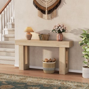 63" Long Narrow Rectangular Console Table, Farmhouse Wood Entryway Table for Hallway, Foyer & Living Room, Sofa Table Behind Couch - 1 of 4