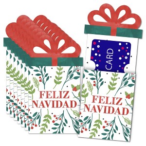 Big Dot of Happiness Feliz Navidad - Holiday and Spanish Christmas Party Money and Gift Card Sleeves - Nifty Gifty Card Holders - 8 Ct - 1 of 4