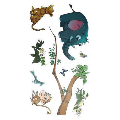 Slickblue Animal Friends Wall Decals Cute Vinyl Stickers for Kids Room, Living Room, Bedroom 13x23.5 inch