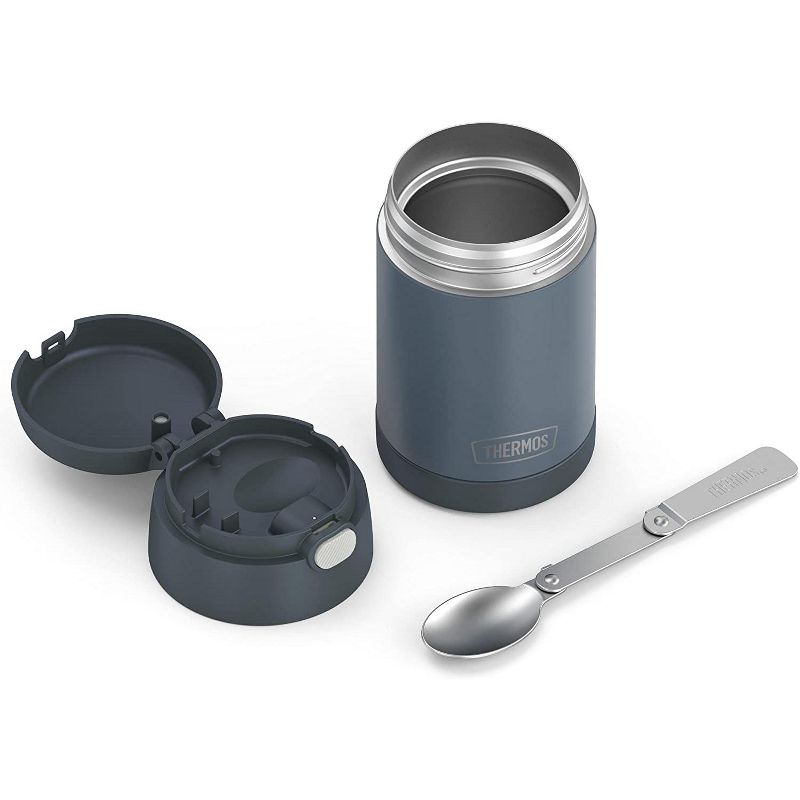 THERMOS FUNTAINER 16 Ounce Stainless Steel Vacuum Insulated Food Jar with Folding Spoon, Slate Stone, 5 of 7