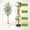 Whizmax Artificial Olive Trees, Tall Faux Plant White Planter, Fake Olive Trees with Natural Wood Trunk for Home Office Decor - 3 of 4