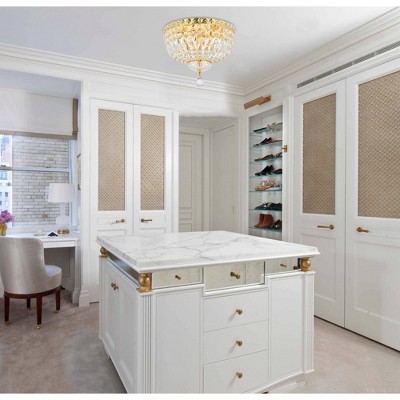 Tranquil Gold Flush Mount with Clear Royal Cut Crystal