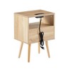The 15.75" Rattan End table with Power Outlet & USB Ports , Modern nightstand - 4 of 4