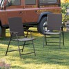 Tangkula Outdoor Folding Chairs Set of 2 w/ Armrests & Metal Frame Portable Lawn Chairs - 2 of 4
