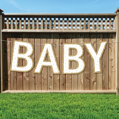Big Dot of Happiness Baby Neutral - Large Baby Shower Decorations - Baby - Outdoor Letter Banner