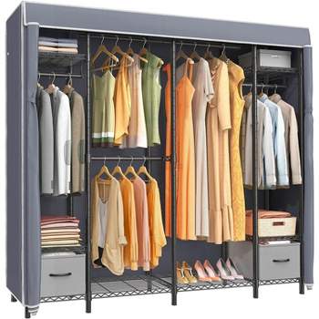 UNITSTAGE Portable Closet Wardrobe with Shoe Rack Freestanding Portabl – My  Store