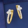 Ross-Simons 0.50 ct. t.w. Diamond Trio Huggie Hoop Earrings in 14kt Yellow Gold - 3 of 4