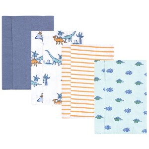 Luvable Friends Hudson Baby Flannel Burp Cloths 4pk Set - 1 of 2