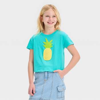 Girls' Short Sleeve Applique Detail Boxy T-Shirt - Cat & Jack™