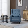 Wingback Recliner Chair, Modern Arm Pushing Recliner With Chair Button Tufted Push Back, Fabric Pushback Manual Single Reclining Sofa Seating - 2 of 4